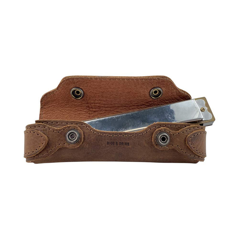 Hide & Drink, Harmonica Leather Case, Vintage Style, Instrument Protector, Musician Accessories, Handmade :: Bourbon Brown