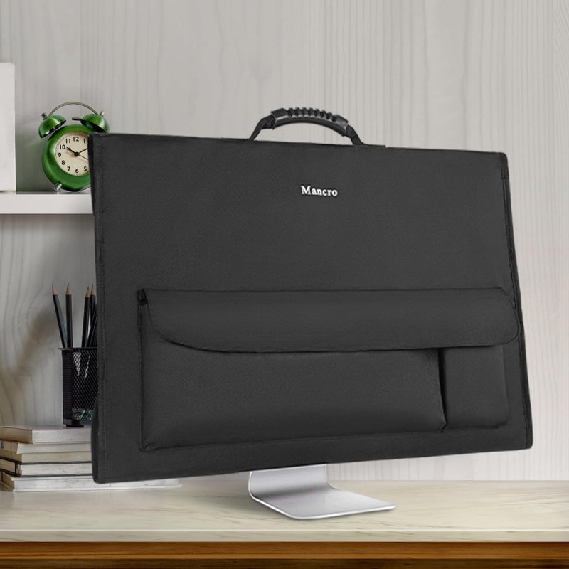 Mancro Monitor Carrying Case Compatible with Apple 27" iMac | Padded Travel Carrying Bag, Rubber Handle, Pockets for 27" Screen and Accessories, Protective Dust Cover