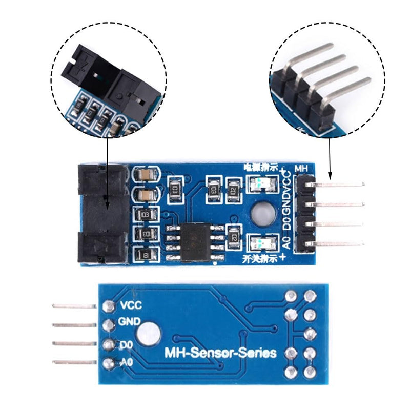 LM393 Speed Measuring Module, Slot Type IR Optocoupler Measuring Comparator 3.3V-5V with Cable, for MCUArduino, Pack of 10