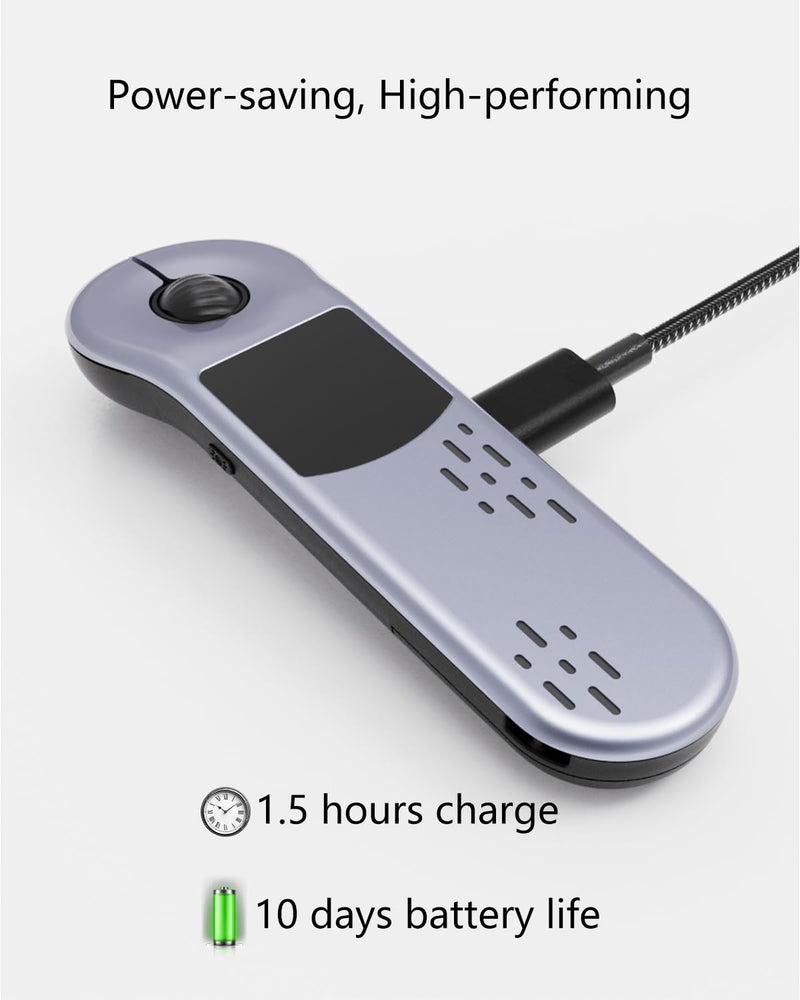 Air Mouse Bluetooth Rechargeable Presenter with Touchpad, Remote Control for PowerPoint/Keynote/TikTok/Camera/Kindle App, Applicable for PC/iOS/Android (Silver) Silver