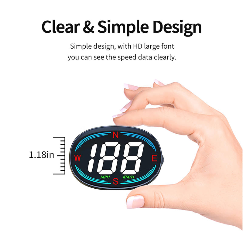 H2 Digital Speedometer GPS HUD Universal All Cars Head Up Display Vehicle Speed Compass MPH KMH Speed Gauge Plug and Play