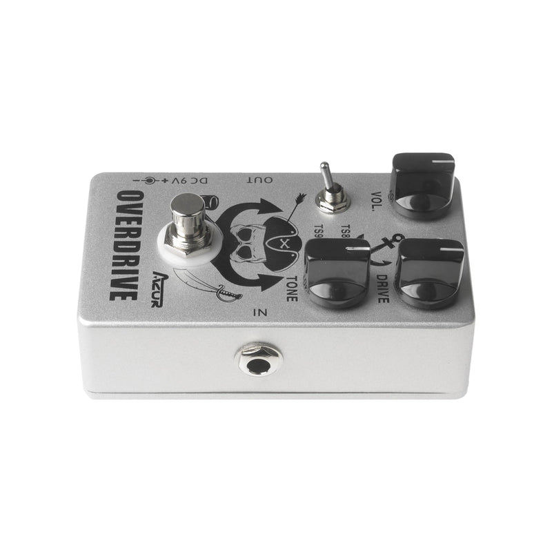 AZOR Overdrive Guitar Pedal Vintage Overdrive Effects，TS808 or TS9 Switch All-Metal Effect Pedal with True Bypass