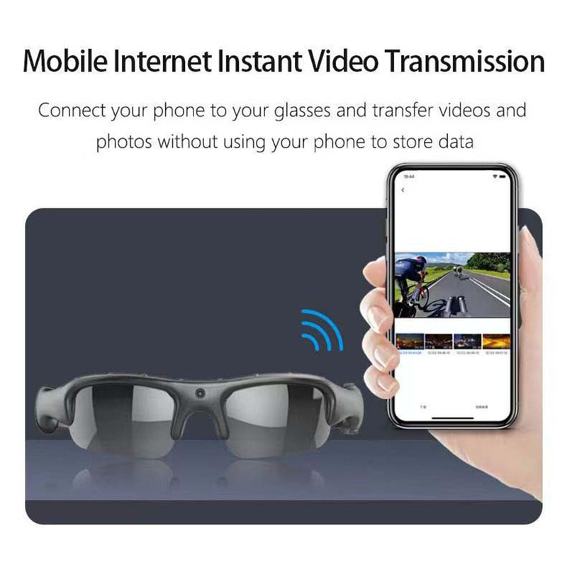 Tangxi 1080P Camera Glasses, 2.4G WiFi Smart Glasses with 12MP Camera, Video Recording Sunglasses with APP, Open Ear Audio, Polarized Glass for Outdoor Sports