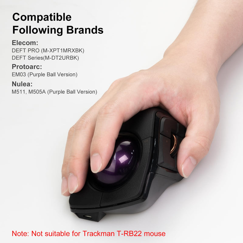 SANWA 2PCS Trackball 44mm/1.73in, Replacement Ball for ELECOM DEFT PRO, and Other Compatible Trackball Mouse, Glossy Red + Purple