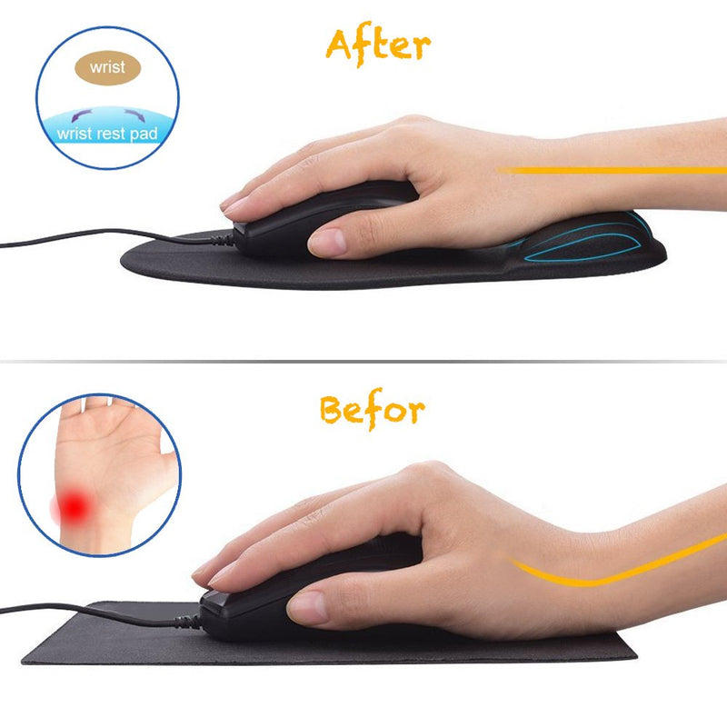 Office Mousepad with Gel Wrist Support - Ergonomic Gaming Desktop Mouse Pad Wrist Rest - Design Gamepad Mat Rubber Base for Laptop Computer (01Pink) 01Pink
