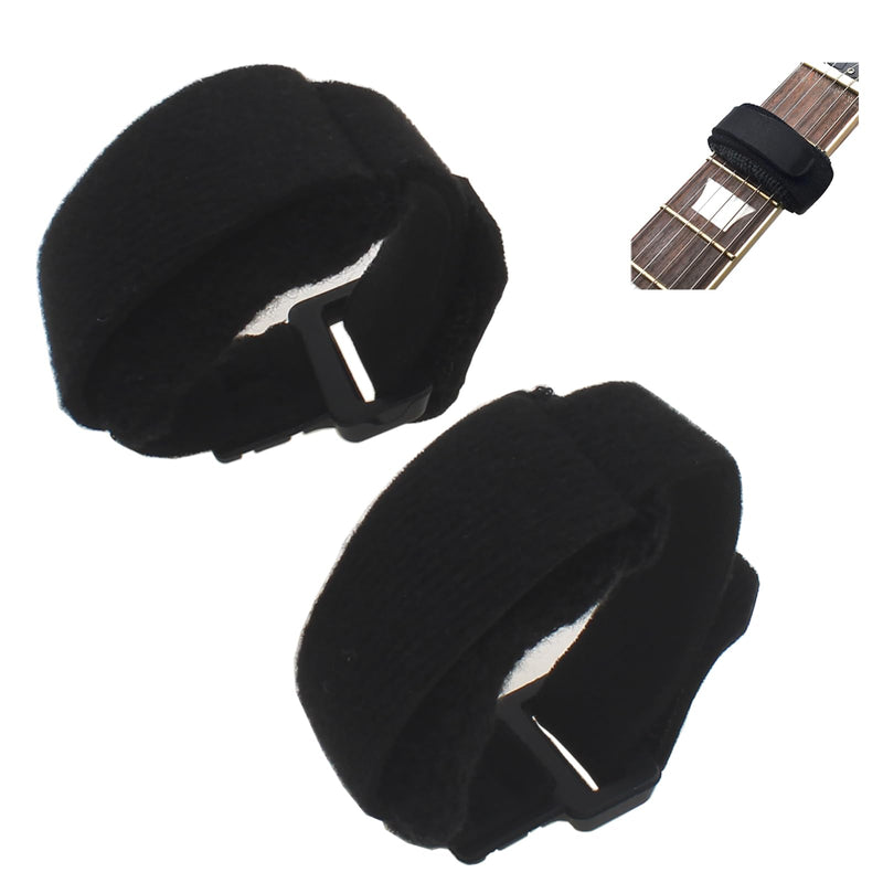 2pcs Bass Guitar String Mute Damper/Dampener Guitar String Cover Tape Adjustable Guitar Mute Silencer (Black）