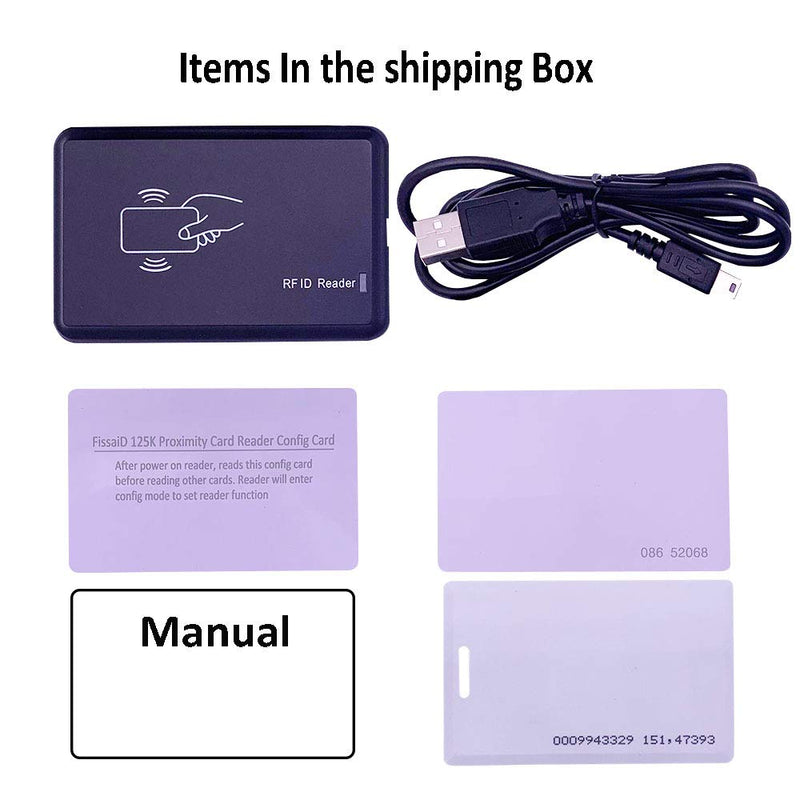 RFID Reader USB Reader 125KHz for EM4100 & 1326 Family Proximity Cards As USB Keyboard Input for Raspberry pi Linux Android Win Mac iOS + 3Pcs Card