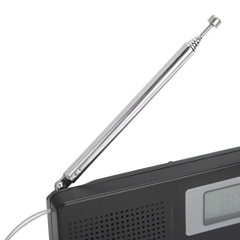 CS-106 Portable Radio - Mini FM/AM/SW/MW/LW/TV Full Band Receiver Radio for Worldwide Broadcasts with 3.5MM Earphone - Black