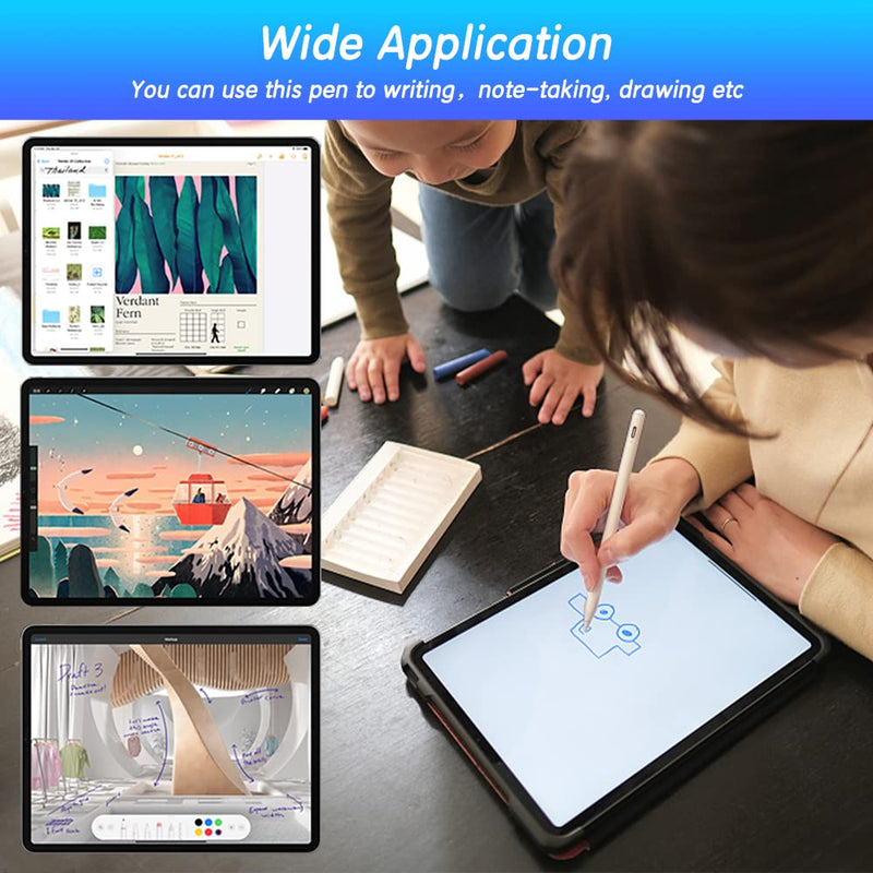 Stylus Pen for iPad with Palm Rejection, Pencil 2nd Generation Compatible with 2018-2022 Apple iPad 6/7/8/9 iPad Air 3/4/5 iPad Pro 11/12.9 Inch iPad Mini 5/6, Smart Bluetooth Pen for Writing Drawing