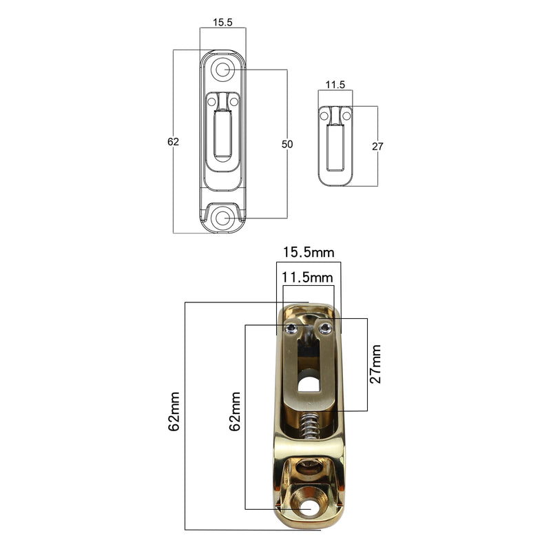 [AUSTRALIA] - Gold Single String Bass Guitar Bridge with Brass Saddle Individual Fixed Bridge for 4 String Electric Bass Replacement Parts 4 piece Gold 
