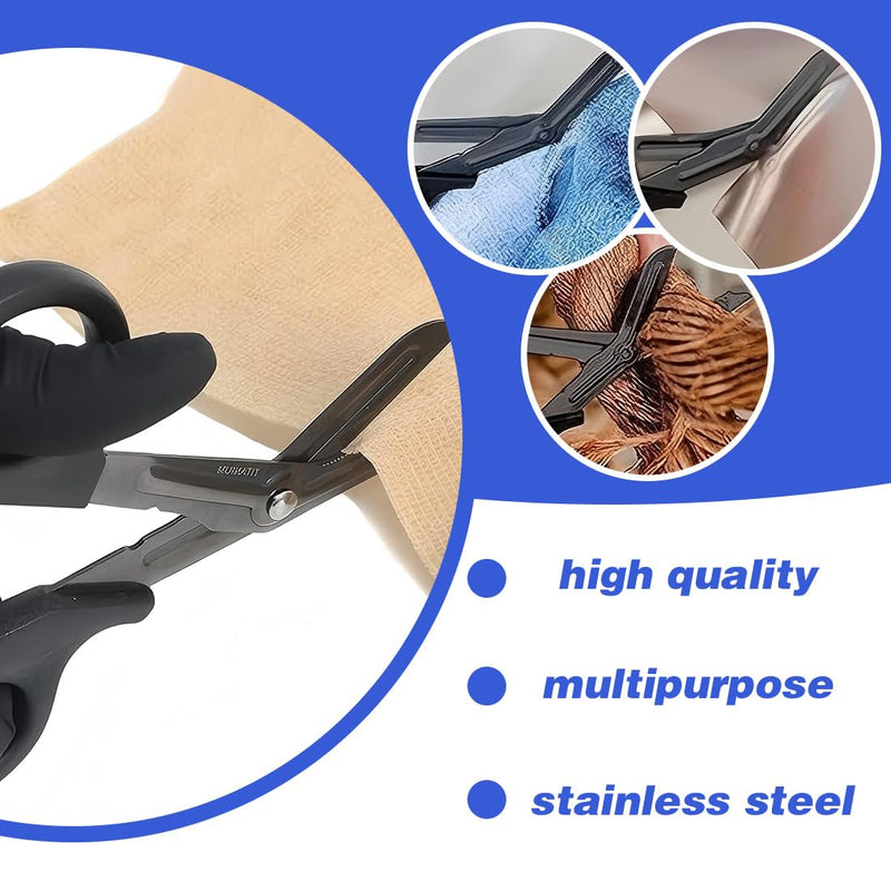 COYUN Pack of 2 Medical Bandage Scissors, Bandage Scissors, Rescue Scissors, Emt and Trauma Scissors, Stainless Steel Bandage Scissors for Nurses, Medical Students, Emergency Room, Black + Blue