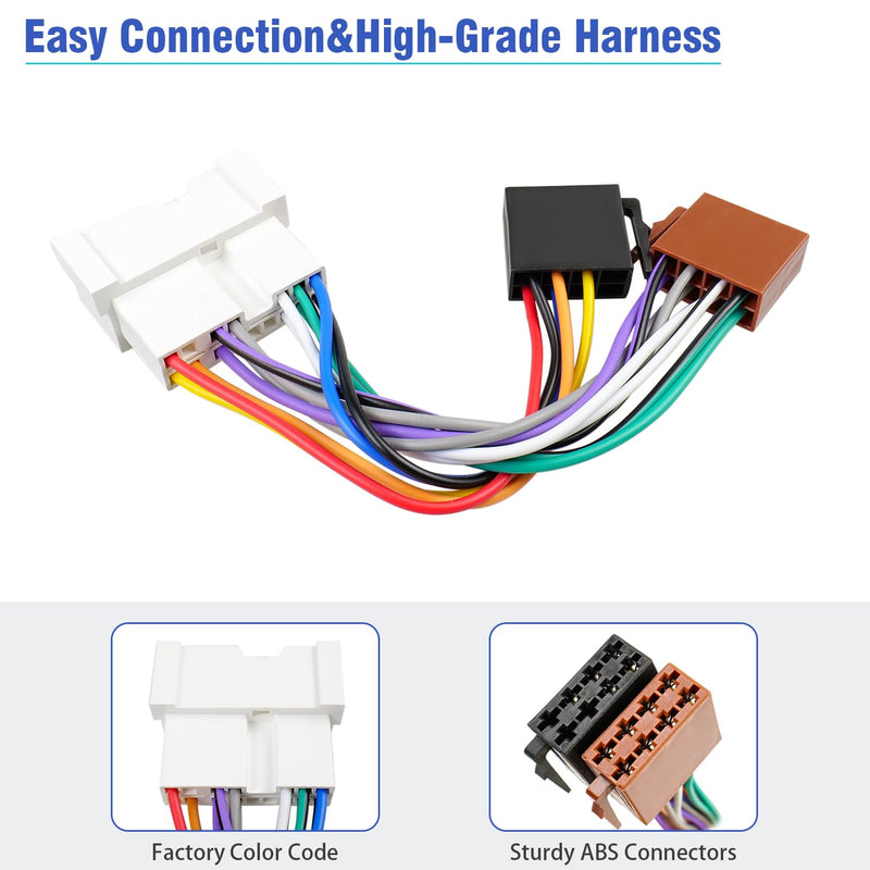 [AUSTRALIA] - Radio Wiring Harness for Hyundai Stereo Connector, 16Pin Car Radio Wire Harness Adapter Compatible with Elantra Sonata Accent Tucson Kia Rio Sedona Spectra 