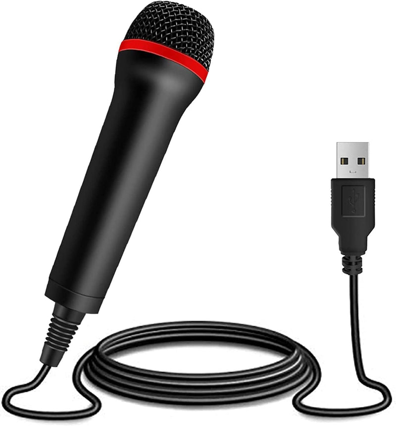 [AUSTRALIA] - 2Pack 13ft Wired USB Microphone for Rock Band, Guitar Hero, Let's Sing - Compatible with PS2, PS3, PS4, PS5, Switch, Wii, Wii U, Microsoft Xbox 360, Xbox One and PC 
