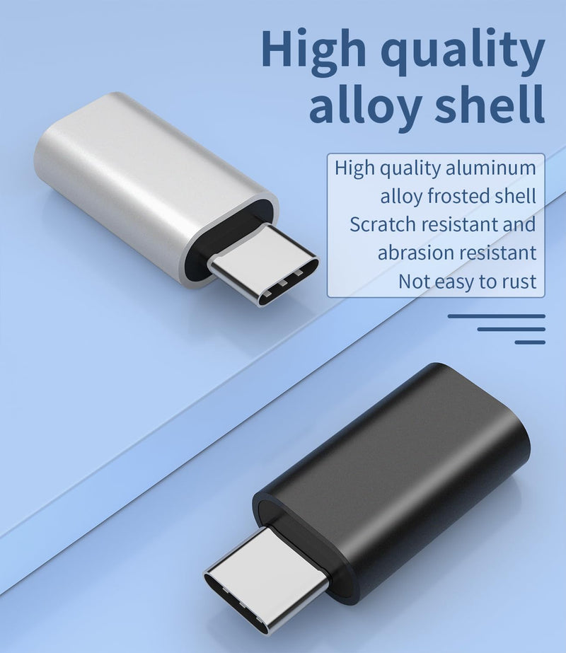3Pack,Lightning Female to USB C Male Adapter,Compatible with Apple iPhone 15 Pro Max Plus iPad 10、Air4/5、Mini6 Galaxy Note S10 S20 S21 Google Pixel Charging Type C Charger Connector Cable