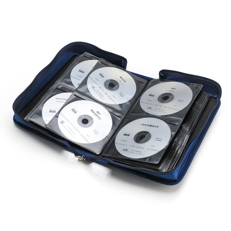 CCidea CD Case DVD Storage Holder, 128 Capacity DVD Cases Organizer CD Plastic Protective Carrying Binder,Portable Cd Wallet for Home Travel (Blue) L11 xW 6 x H3.5 INCH Blue