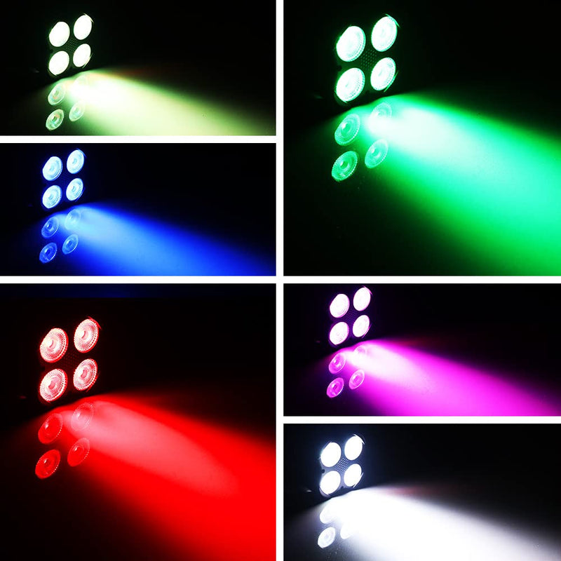 [AUSTRALIA] - Stage Par Lights, AQOOL RGBW LED Par Can Light,Super Bright DJ Wash Light with Remote & DMX Control,Sound Activated Uplights for Event Wedding Birthday Church Christmas Party Dance Show 