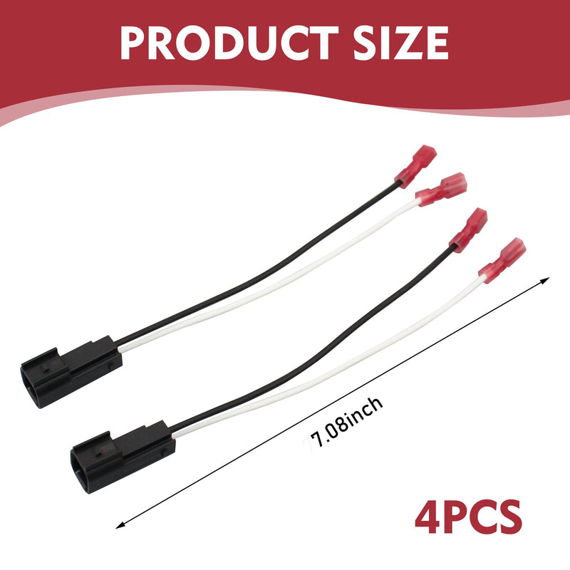 4 PCS Car Speaker Wiring Harness Plug Connector, 72-5600 Waterproof Shell Heat-Resistant Copper Core Plug and Play Audio Accessories, Compatible with Ford Focus Chevrolet Mazda (Black)