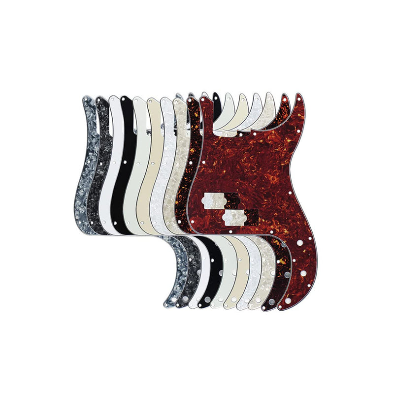 ROZILO 13 Hole P Bass Style Pickguard PB Scratch Plate Bass Pickguard for 4 String Precision Bass Modern Style Black Pearl