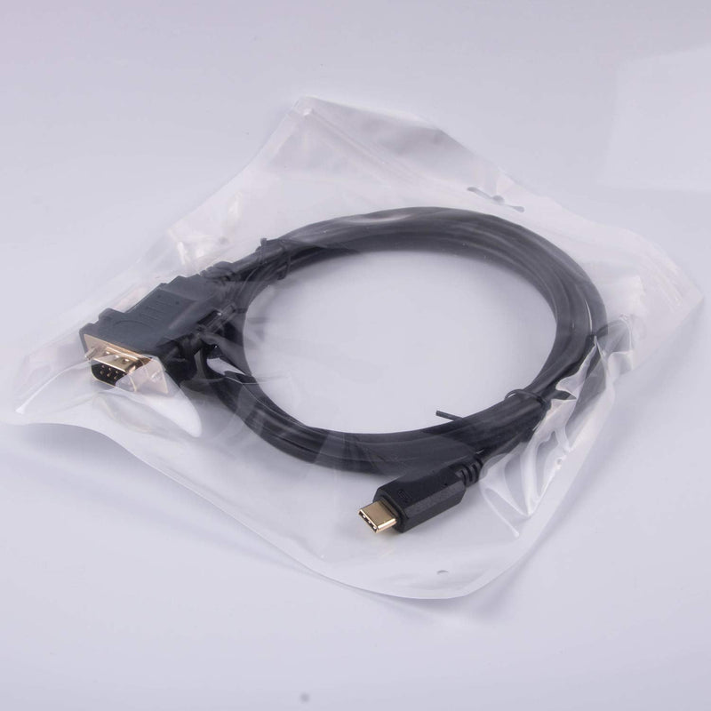 USB to DB9 RS232 Serial Adapter Converter Cable with FTDI Chip 6ft Support Win10/8/7/XP/Android/Mac/Linux/Vista (Type C to DB9) Type C to DB9