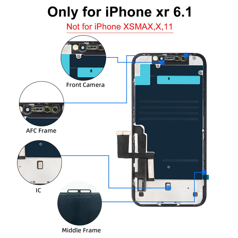 Wholesale for iPhone XR Screen Replacement, LCD Display COF Touch Digitizer Assembly,Compatible with iPhone XR LCD Screen Replacement 6.1inch (A1984，A2105，A2106，A2108)with Waterproof Adhesive No Tools for iPhone XR（No tool）