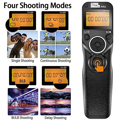 Remote Control Compatible for Sony, Pixel Wireless Shutter Release Cable TW-283 S1/S2 Timer Remote Control Compatible for Sony Alpha A100 A350 A450 A550 A560 A9 A99 A77 A7RII A7