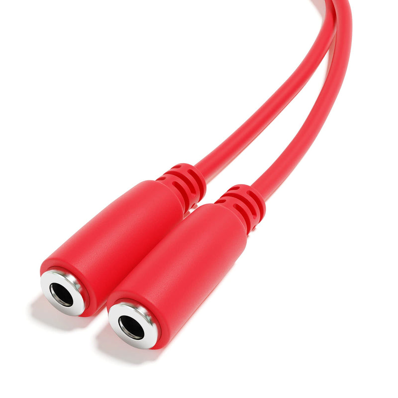5-Pack - Mono Splitter Y Patch Cables - TS 3.5mm 1/8" Eurorack Synth Synthesizer [Red] Red