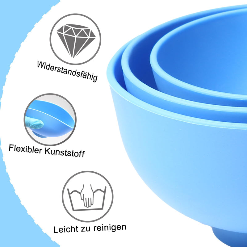 Dental Optispatel Material Mixing Bowl with 3 x Coloured Spatulas / Plastic Spatulas for Alginate Impressions and Plaster Materials (6 Pieces)