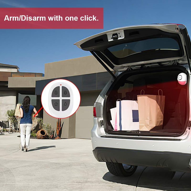 CPVAN Motion Sensor Alarm, Wireless Infrared Home Security System, PIR Motion Detector Alert (125dB, 328ft, Battery Operated) with Remote Control(Key Fob). Model: CP2 CP2 Motion Detector