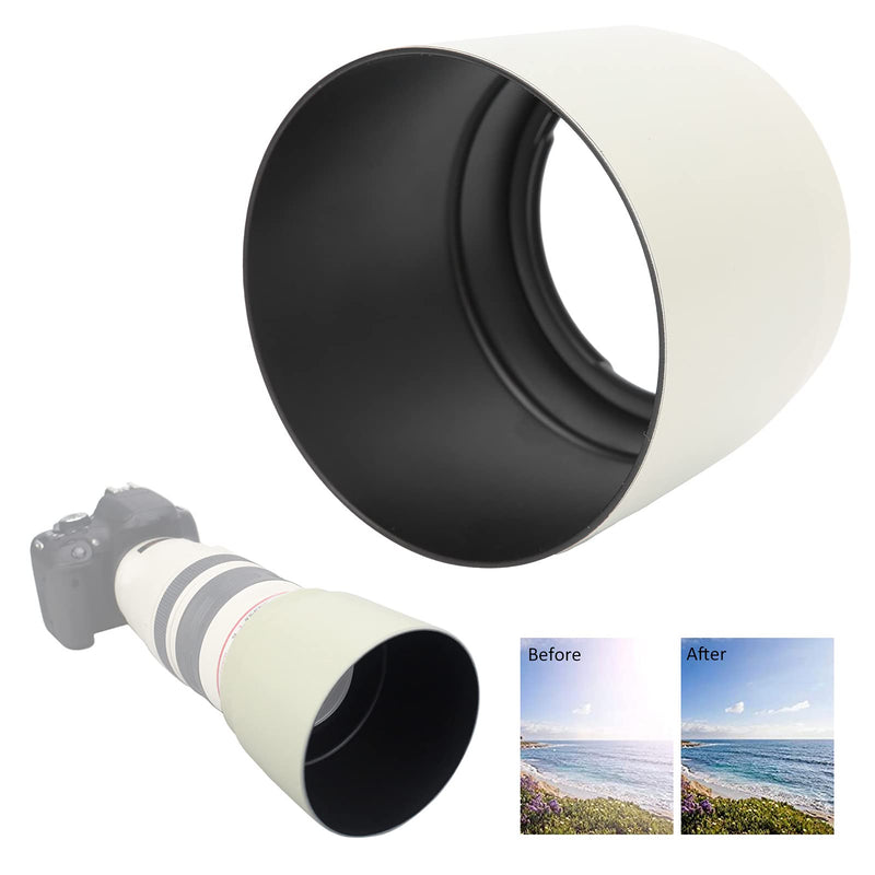 [AUSTRALIA] - Zyyini Lens Hood, ET-83C ABS White Reversible Camera Lens Shade Digital SLR Camera Lens Sun Shade,for EF 100-400mm f/4.5-5.6L is USM Lens 