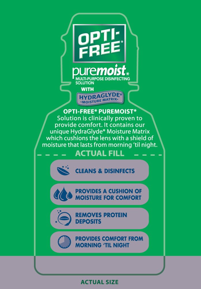 Opti-Free Puremoist Multi-Purpose Disinfecting Solution with Lens Case, (Packaging may vary), 2 Fl Oz (Pack of 1) 2 Fl Oz (Pack of 1)