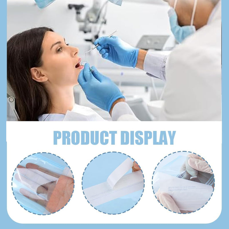 Pack of 150 Sterilisation Bags, Self-Adhesive Sterilisation Bags, Disposable Steriliser Bags for Cleaning Tools, Self-Sealing Sterilisation Bag, Sealing Sterilising Bag