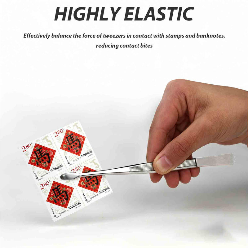 STAMPS Tweezers Long - 11.5cm Spoon Tweezers Stainless Steel Curved & Large Ideal for Stamps, Clay Tools, & Model Making Collector Tools