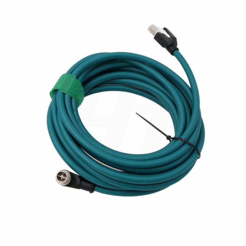 Right Angle M12 Ethernet 8 Pin X-Code RJ45 Cable for Datalogic Matrix 220 320 Reader IV3 Cognex IS8000 DM470 Vision Camera Sensor Reader 5M