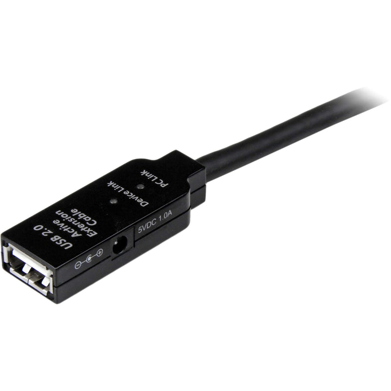 StarTech 15ft Active USB 2.0 Extension, A to A M/F, Black (USB2AAEXT5M) | USB-A Male to Female, Repeater/extender, Black, Cable, Fully shielded, USB Powered, External power included 16.4 ft