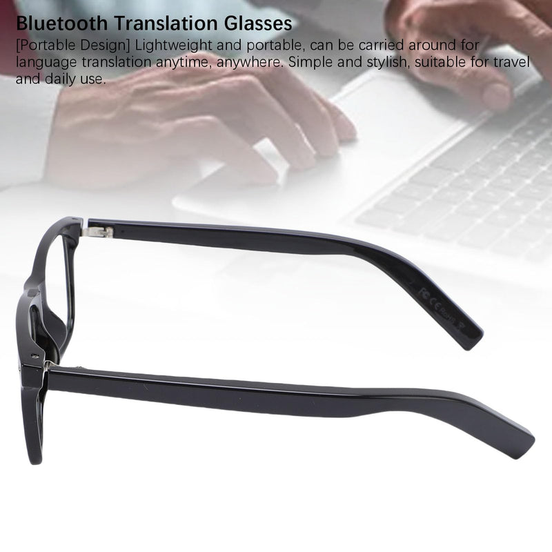 Fockety AI Smart Glasses for Men Women, Real Time Translation Glasses with Bluetooth for 100+ Languages, Bluetooth Glasses with Built in Mic & Speaker for Travel, Business (#2) Black Frame