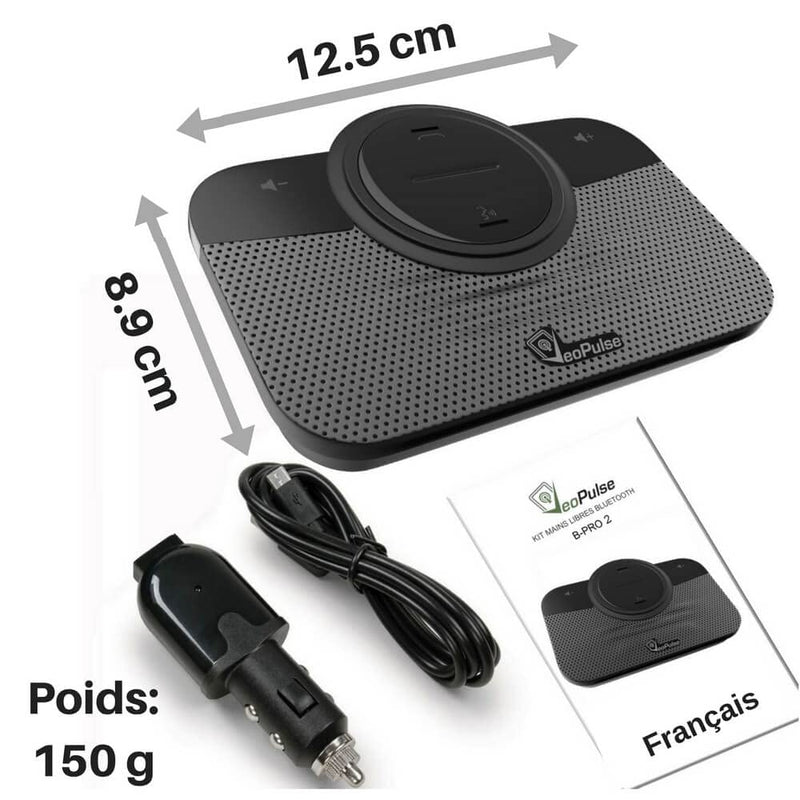 Car Speakerphone B-PRO 2 Hands-Free kit, 6W Hi-Fi Speakers, with Bluetooth Automatic multipoint Cellphone Connection