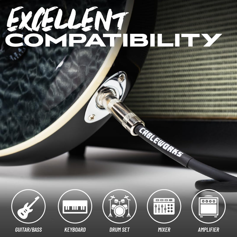 Cableworks by Gator Cases Backline Series 20 Ft Straight to Straight Guitar Instrument Cable (GCWB-INS-20) 20 Feet