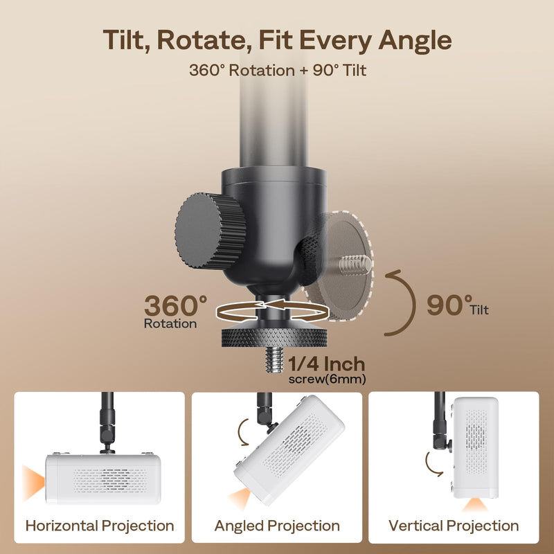 [AUSTRALIA] - Aurzen Ceiling Projector Mount Bracket, 360° Rotation & 90° Tilt, Adjustable 9"-15" Length, ¼-Inch Screw, Compatible with TMY, HAPPRUN, Yaber, Epson & Most Projectors Ceiling Mount 