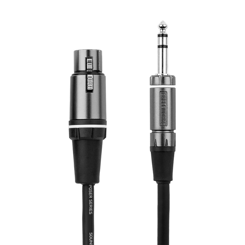 By Gator Cases Composer Series Deluxe 5 Foot XLR Female to TRS Cable, (GCWC-XLR-05FTRS) 5 Feet TRS/XLR Female