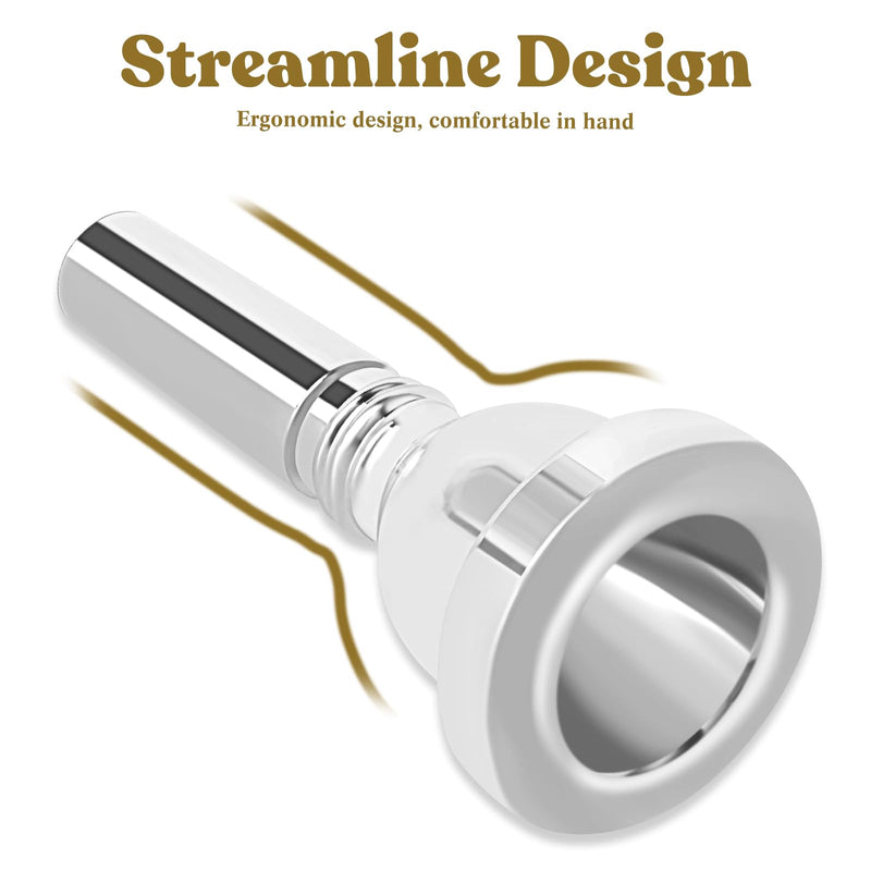ROWELL Euphonium Mouthpiece 12 C Euphonium Mouthpiece Baritone Mouthpiece Standard Euphonium Mouthpiece Silver-Plated Euphonium Mouthpiece Professional Baritone Euphonium Replacement Mouthpiece