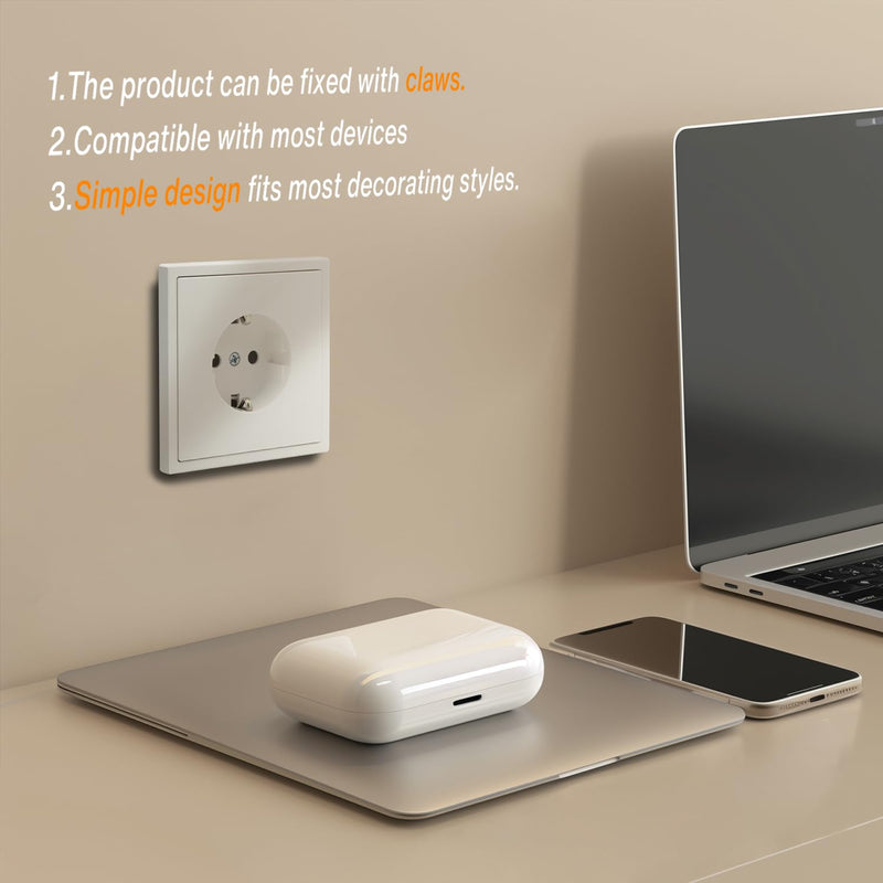 MVAVA Schuko Socket EU Standard, 1 Compartment Flush-Mounted Socket, 80 mm x 80 mm Sockets, Easy Installation, 3-Wire Required, White 2-1-gang