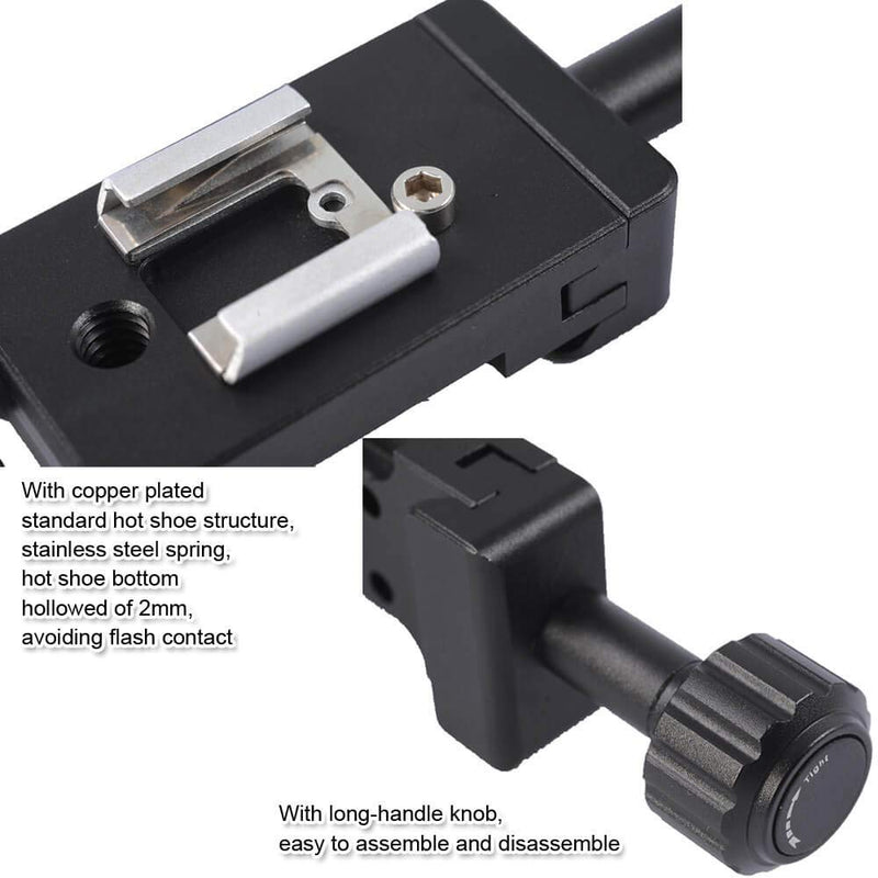 [AUSTRALIA] - iShoot Metal Clamp with Universal Hot Shoe Mount Compatible with 39mm Arca-Swiss Fit Quick Release Pate L-Shaped Camera Holder Bracket Support & Speedlite Flash of Standard Cold Foot 