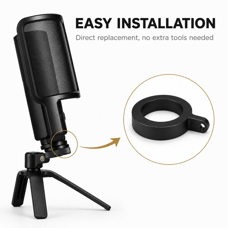 Aluminum Mount Clip for Rode NT - USB Microphone | Black Mount Ring for Rode NT - USB Microphone