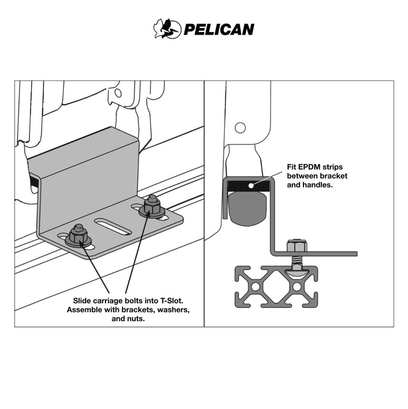 Pelican Protector and Storm Case Roof Rack Mount - Compatible with Pelican Protector Cases 1700, 1720 and 1750 and Storm Long Cases (Black)