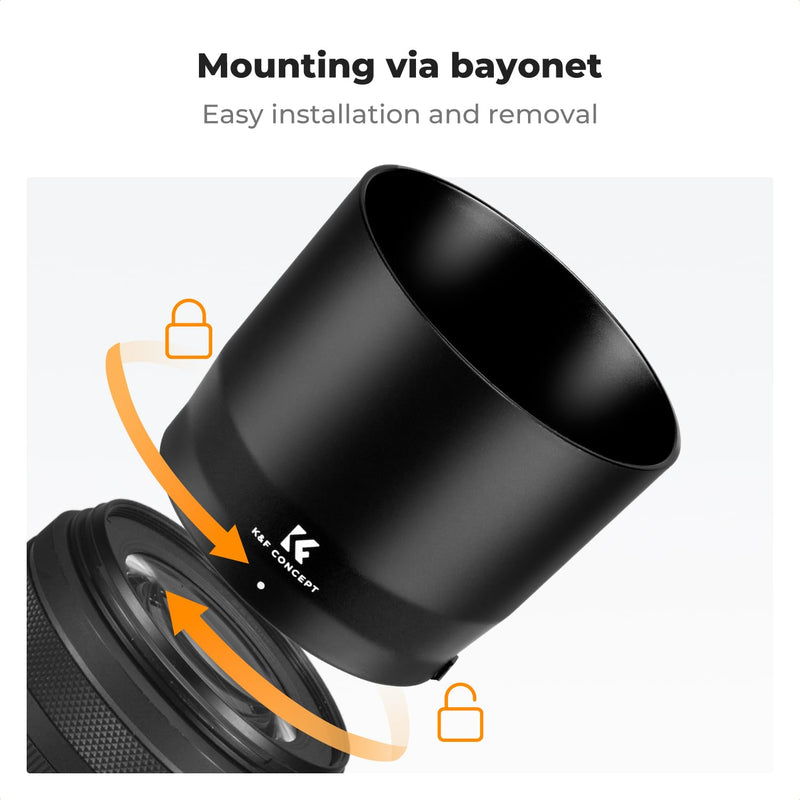 [AUSTRALIA] - K&F CONCEPT Lens Hood Replace of ET-74B Hood Compatible with Canon RF 100-400mm f/5.6-8 is USM, EF 70-300mm f/4-5.6 is II USM, Reversible Snap on Camera Lens Shade Fits 67mm Filters and Lens Cap 