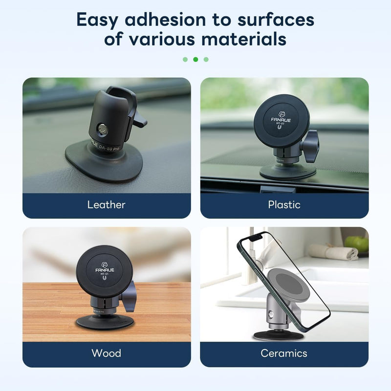 FANAUE SC‑03T Magnetic Car Phone Holder, Compatible with RAM Mounts B Size 1" Ball Head for 4.7‑7.5" Smartphones