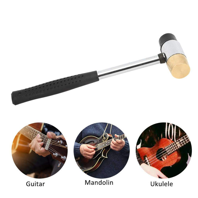 Guitar Hammer, Black Guitar Plastic Hammer Brass and Rubber Head Guitar Fret Hammer Ukulele Musical Instrument Accessories