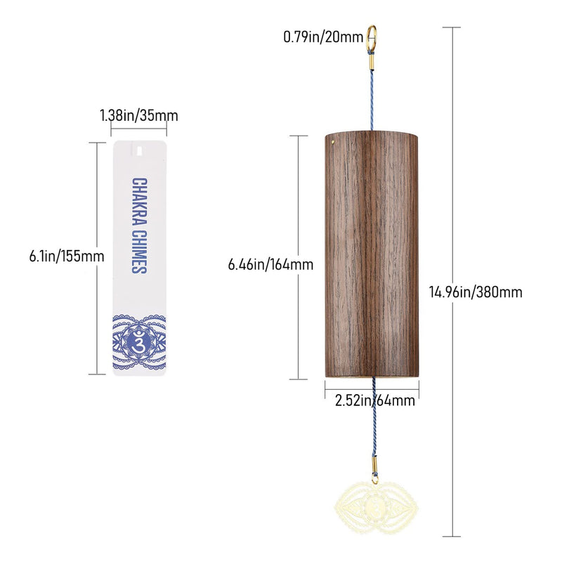 Chakra Chimes Natural Bamboo Wind Chimes Meditation Chord Windchime Wind Bell for Home Decoration Zen Mindfulness Third Eye Chakra