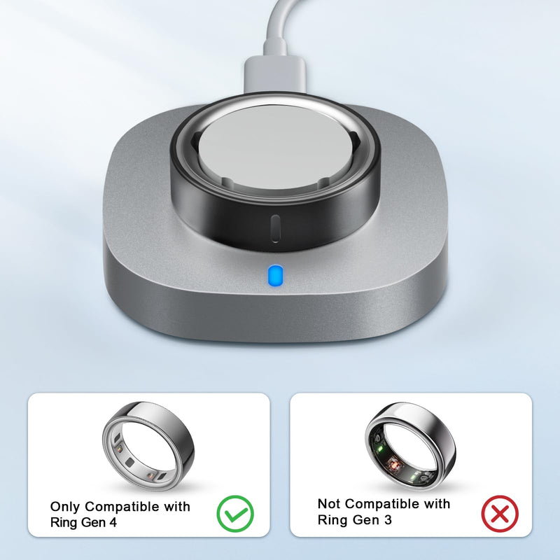 ZOOROO Charger Compatible with Ring Gen 4 Size 6 | Fast Charging Dock with USB-C Cable (Not Compatible with Ring Gen 5/3)