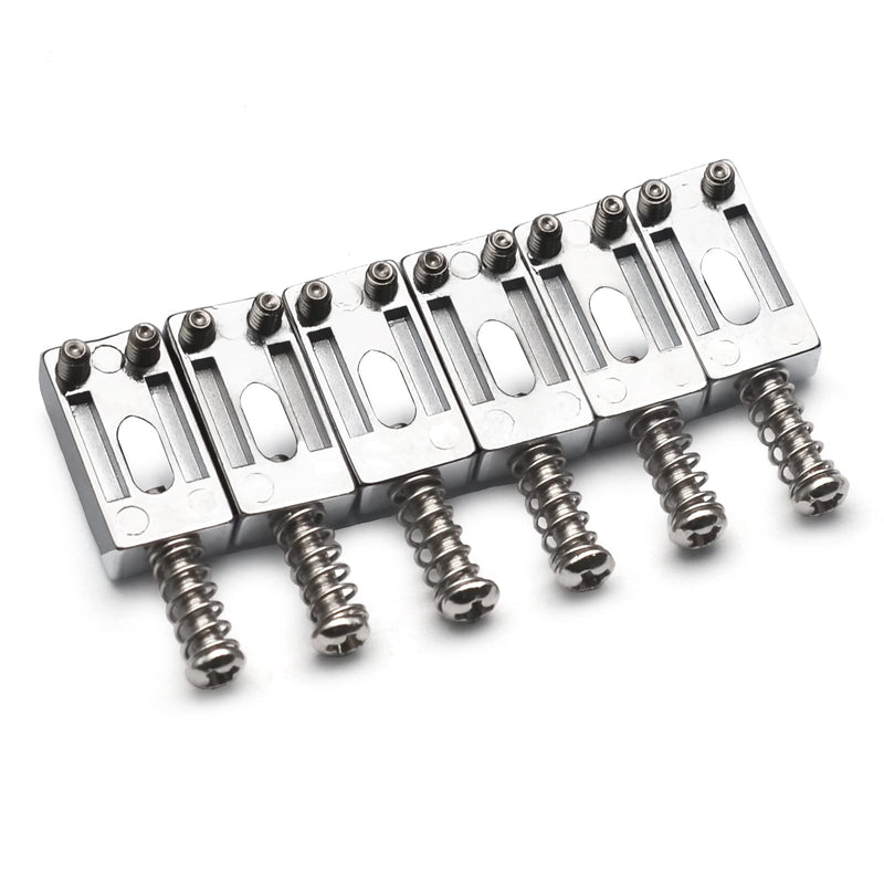 10.5mm Guitar Tremolo Bridge Saddles for Fender Stratocaster Strat Telecaster Tele Electric Guitar Replacement (Chrome) Chrome